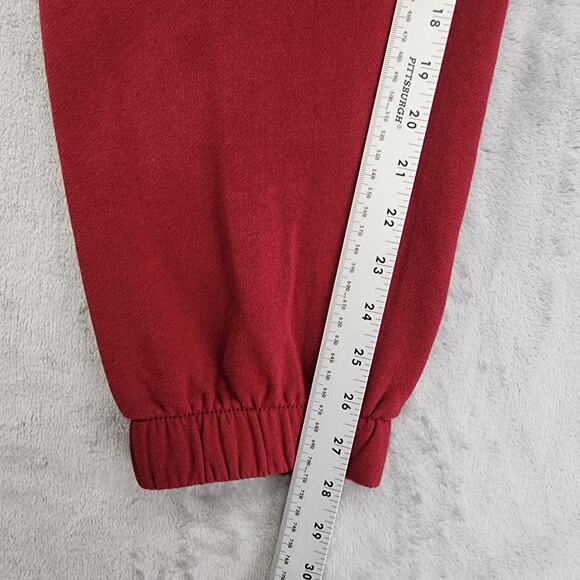 Fleece Factory Pants Mens L Red Pull On Jogger Pockets Casual Athleisure Lounge - Picture 7 of 9